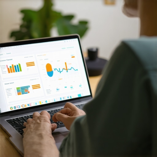 Person analyzing local SEO analytics on a laptop