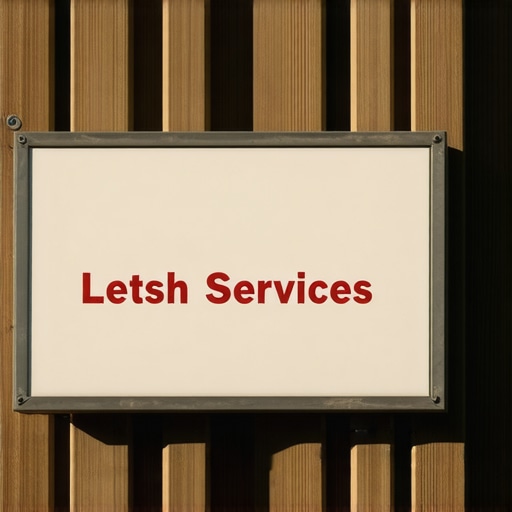 Sign displaying business name and city