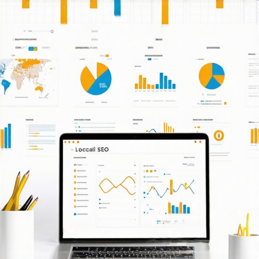 Person analyzing local SEO data on a laptop with citation and ranking tools.