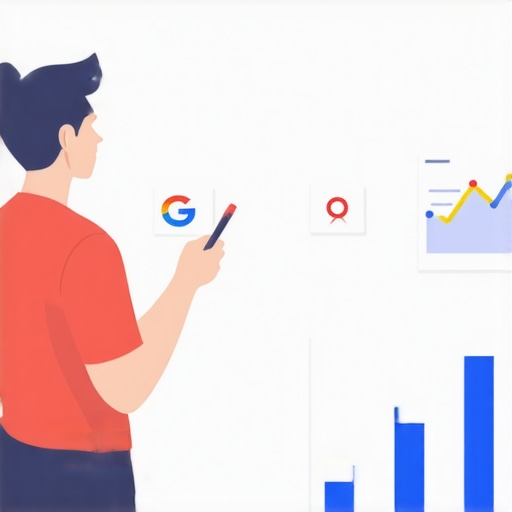 Business owner updating GMB profile with growth indicators