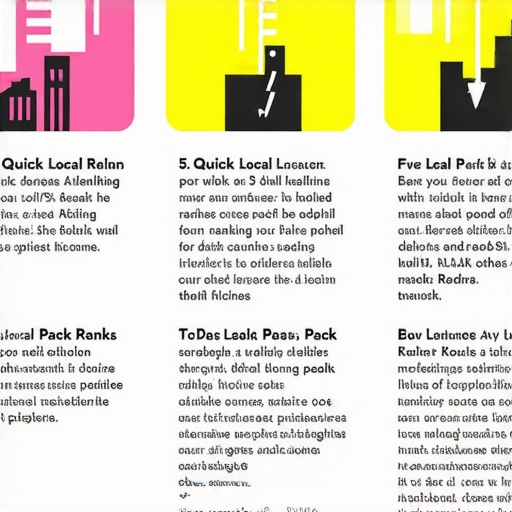 Infographic illustrating five key strategies for improving local search rankings