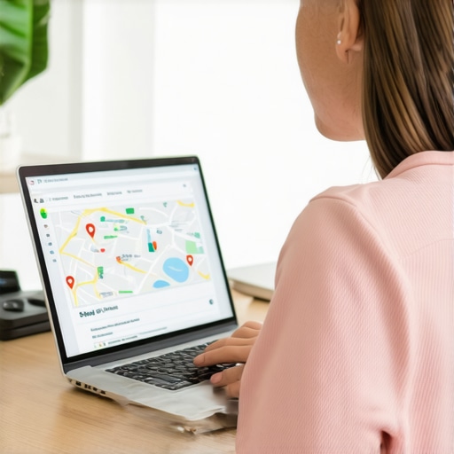Person optimizing Google My Business profile for better map ranking.
