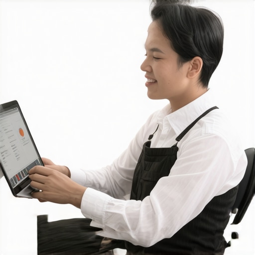 Optimizing Google My Business for Faster Map Visibility Business owner editing Google My Business profile with keywords and photos