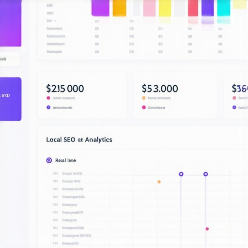 Screenshot of a dashboard displaying local SEO analytics with real-time traffic data.