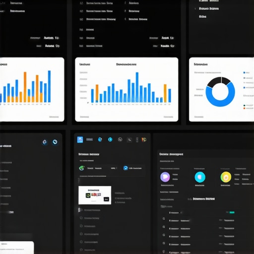 Digital SEO and inventory management tools workspace Person analyzing local search metrics and inventory data on multiple screens during SEO routine