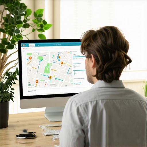 Person adjusting business profile and location data on a computer